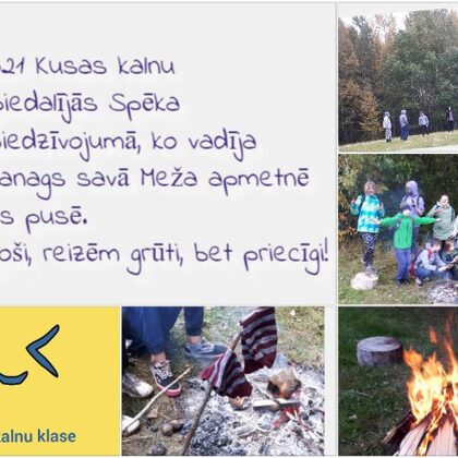 Sestklasnieku Spēka stāju piedzīvojums Agra Vanaga meža apmetnē.